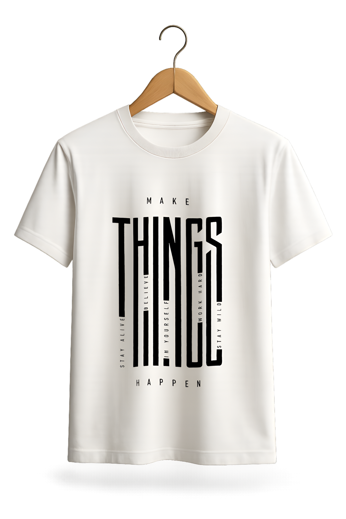 "Make Things Happen" Motivational Cotton T-Shirt - Minimalist Collection
