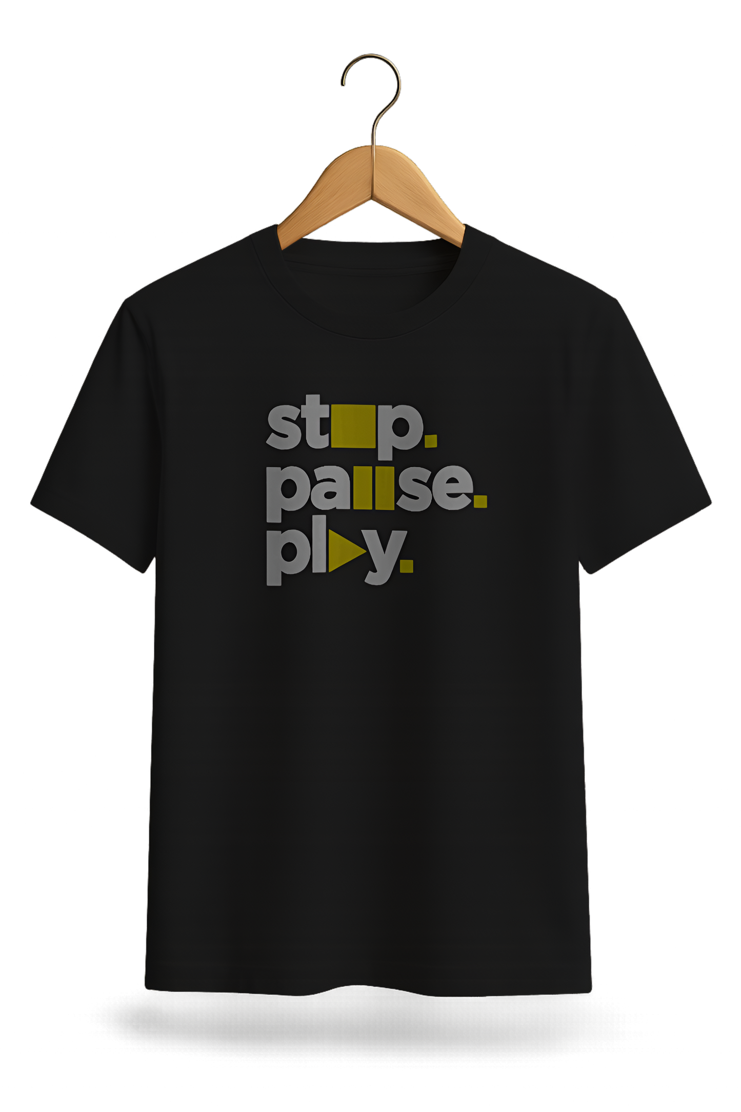 Stop Pause Play Typography Tee