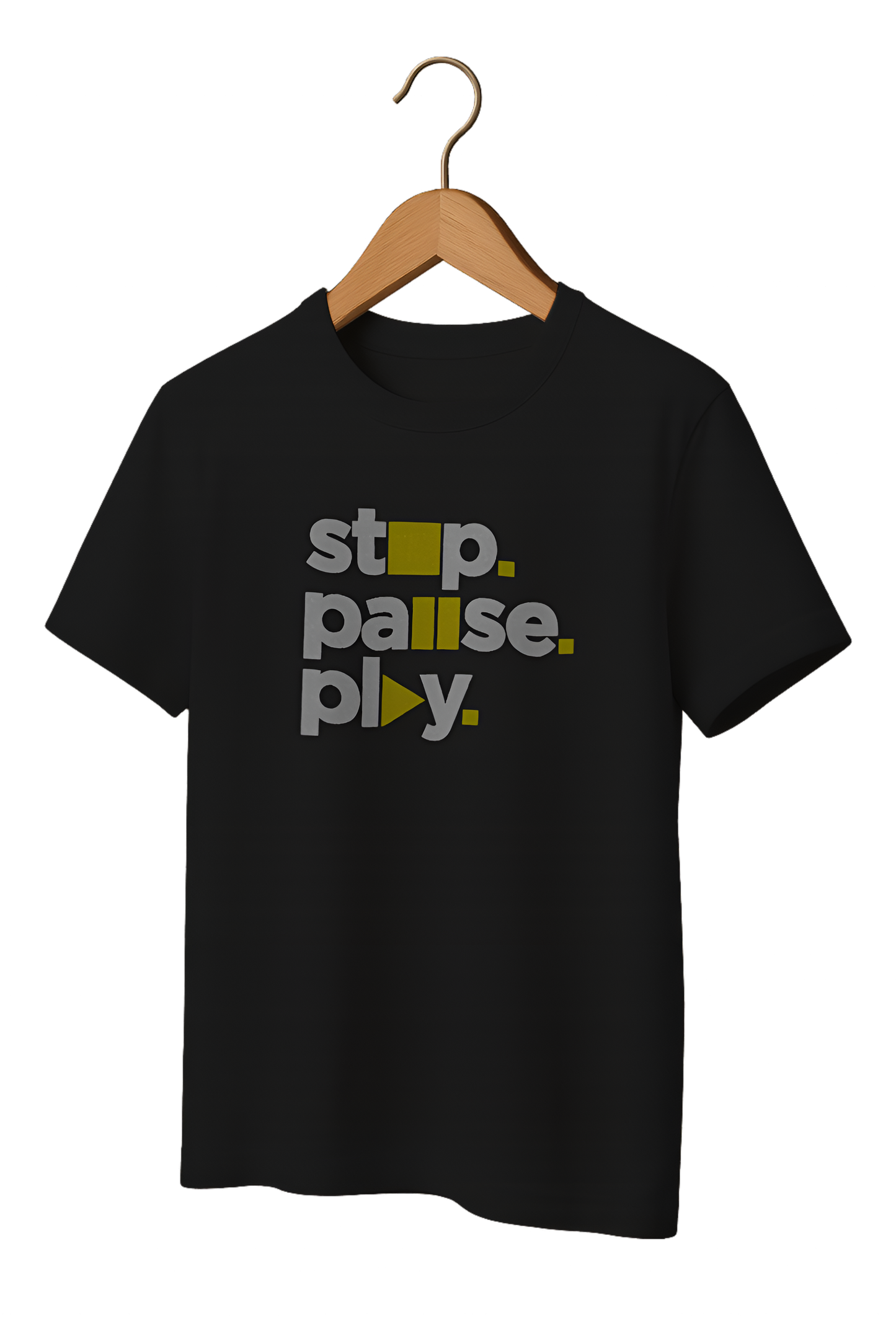 Stop Pause Play Typography Tee
