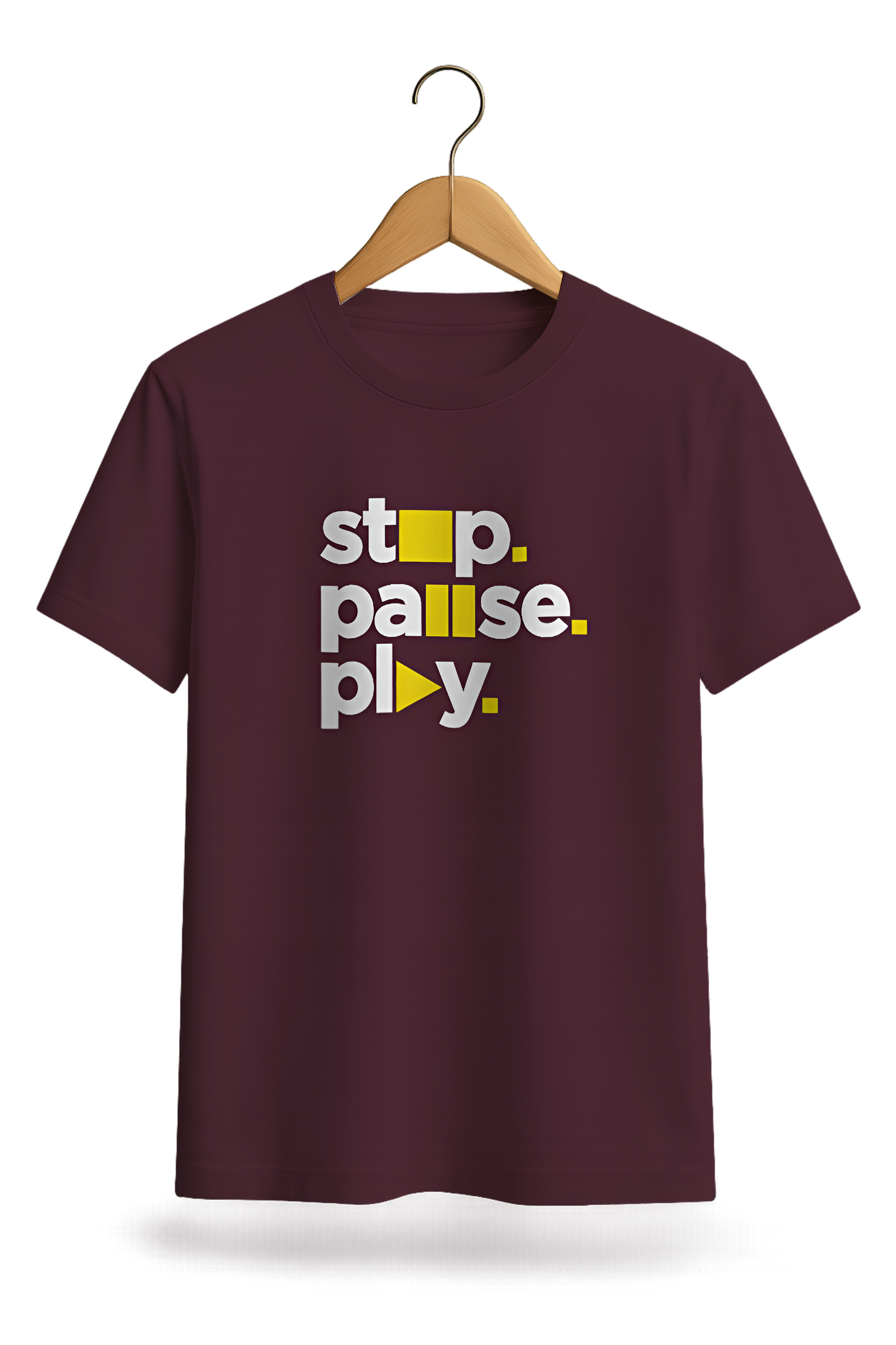 Stop Pause Play Typography Tee