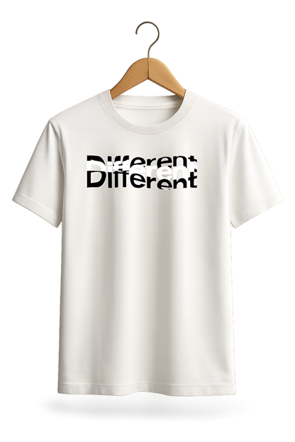 "Different" Typography Cotton T-Shirt - Minimalist Collection