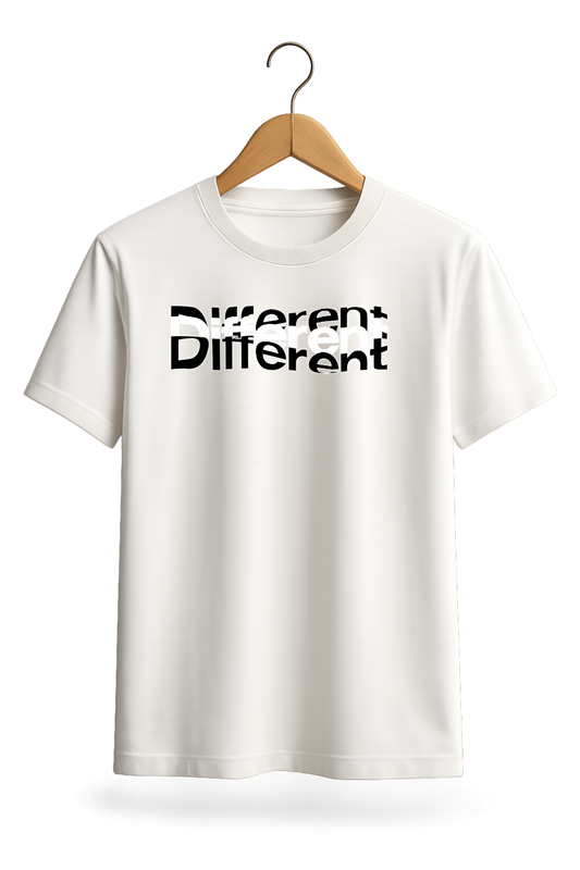"Different" Typography Cotton T-Shirt - Minimalist Collection