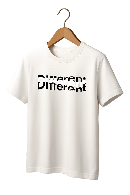 "Different" Typography Cotton T-Shirt - Minimalist Collection