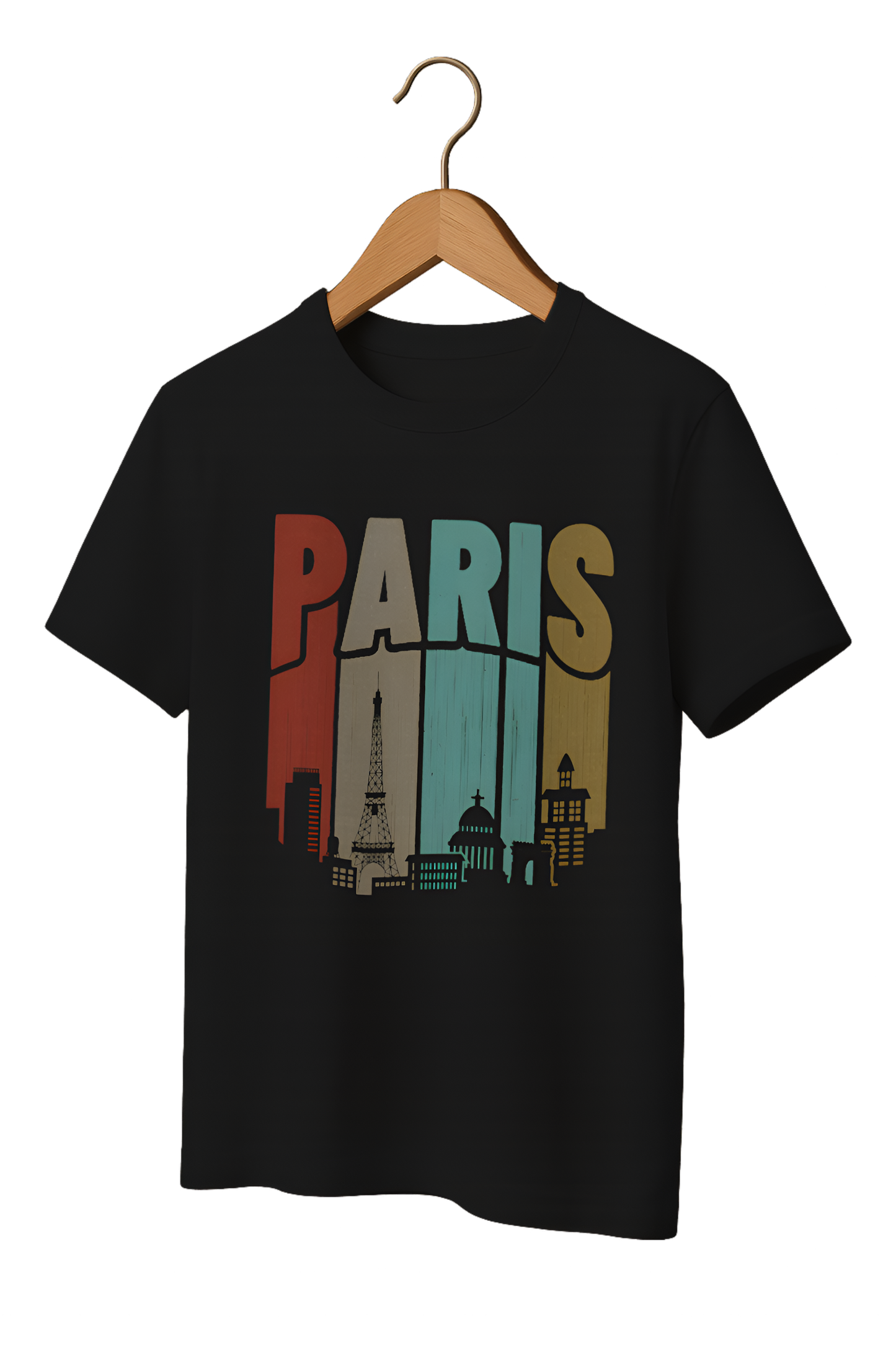 Paris Skyline Vintage Cotton T-Shirt - Minimalist Collection