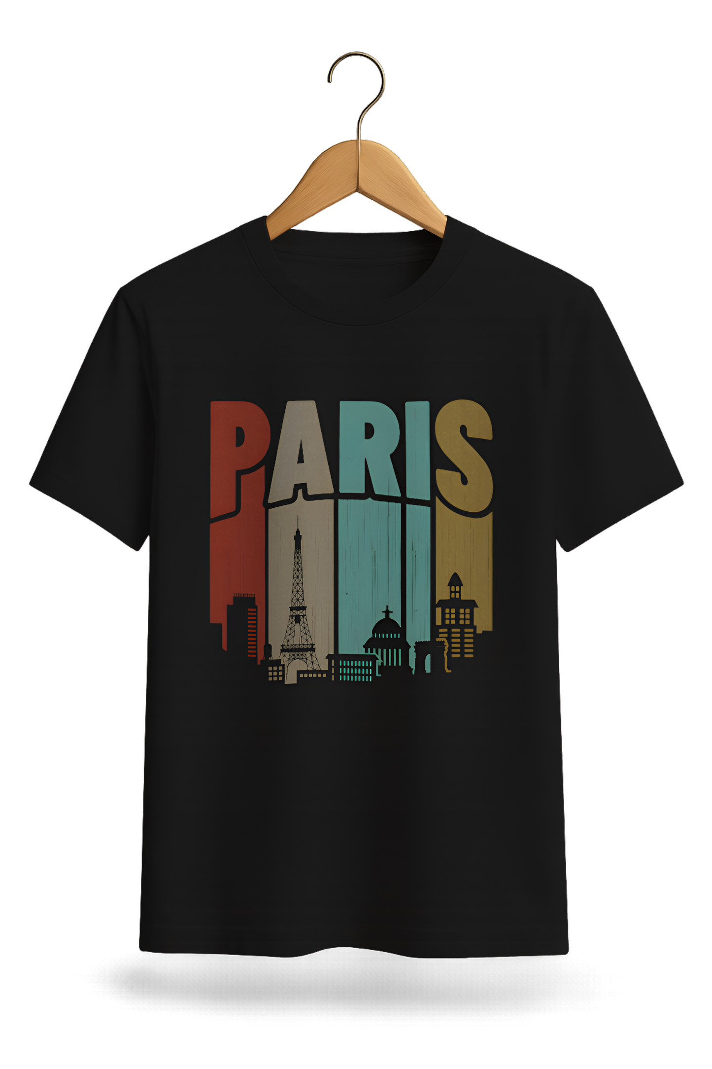 Paris Skyline Vintage Cotton T-Shirt - Minimalist Collection