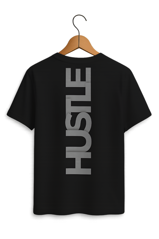 HUSTLE Vertical Typography Tee