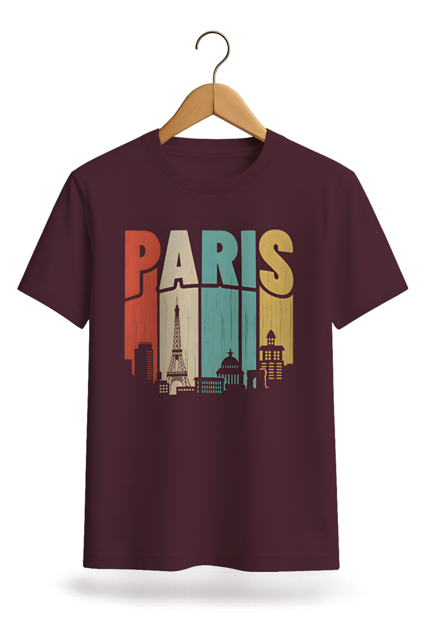 Paris Skyline Vintage Cotton T-Shirt - Minimalist Collection