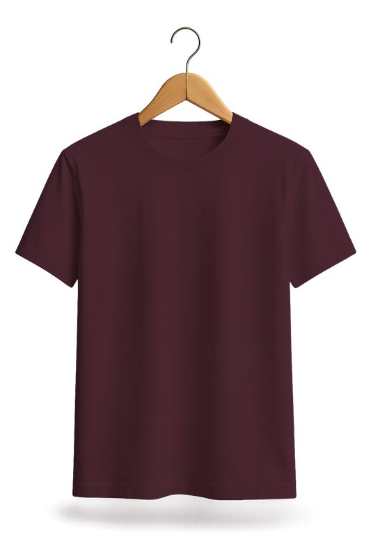 Premium Cotton Regular Fit T-Shirt - Essential Collection (True Maroon)